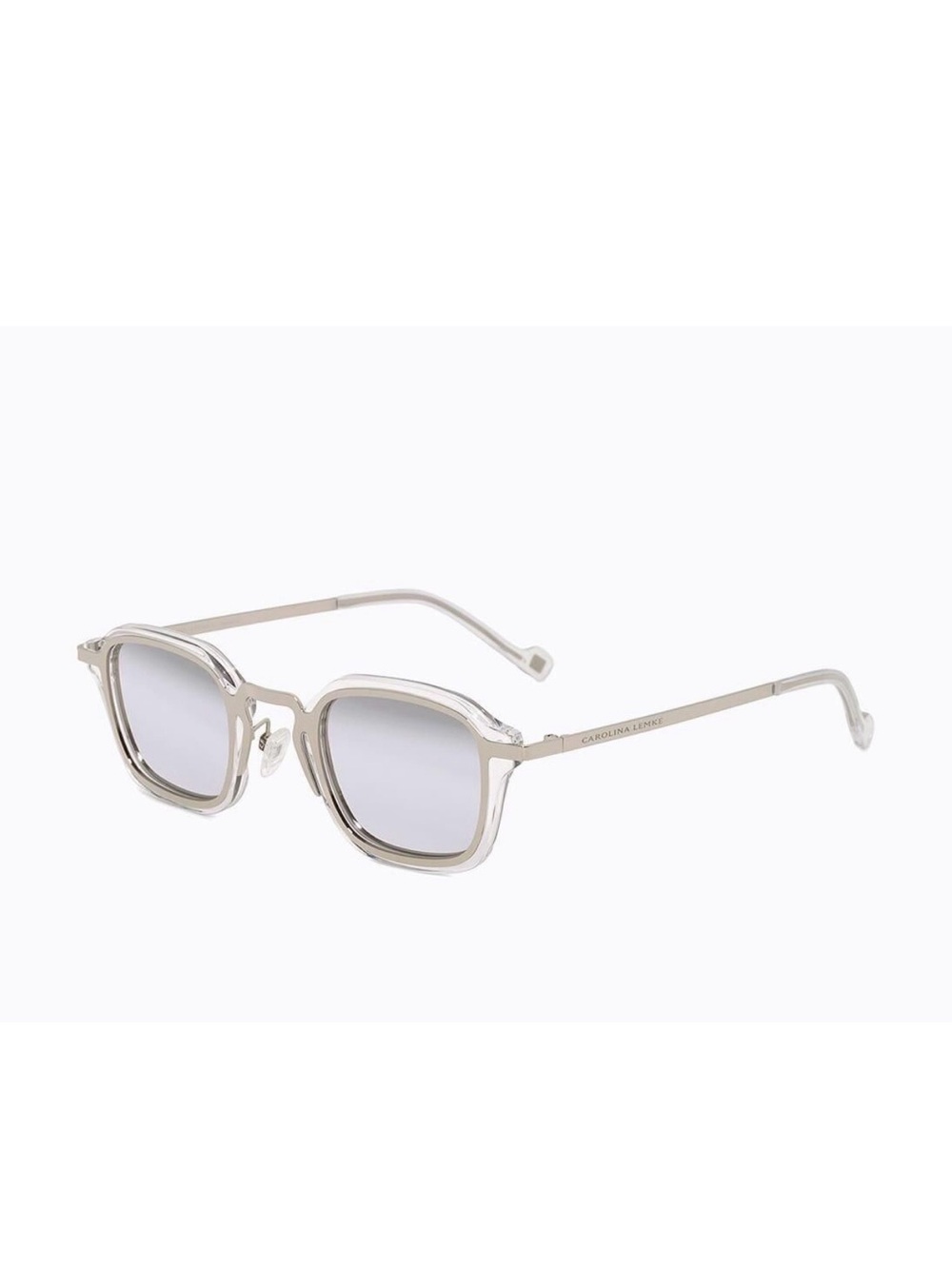 Clear Frame Square Sunglasses in Silver Maddox by Carolina Lemke CL9252-02